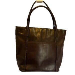 BECHAMEL Brown Leather Shoulder Bag Tote 12" x 9"